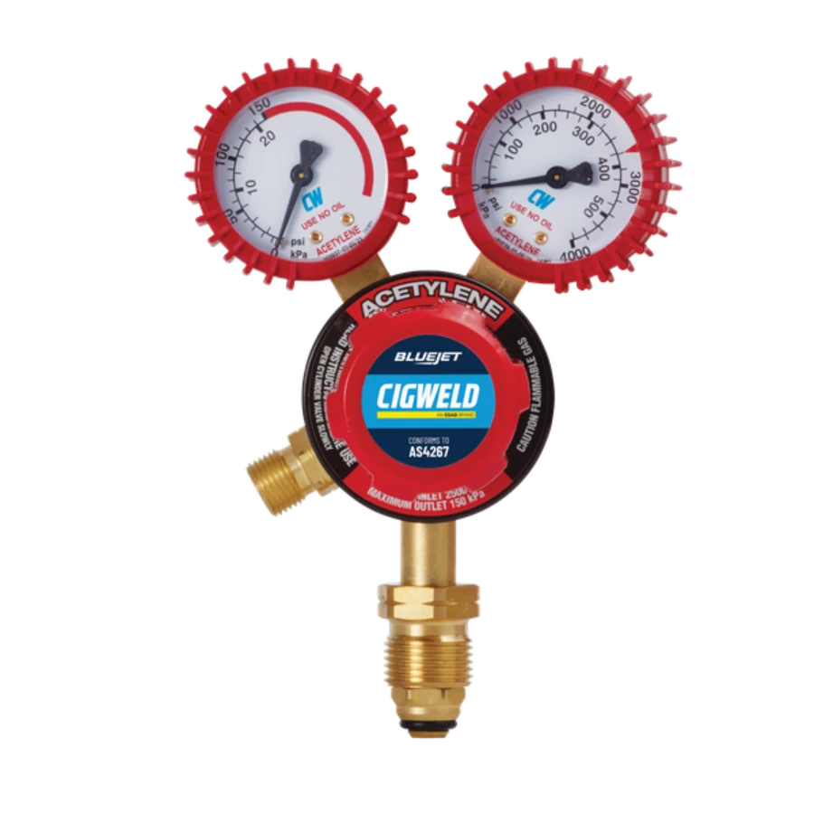 BlueJet Acetylene Vertical Inlet Regulator 150kPa