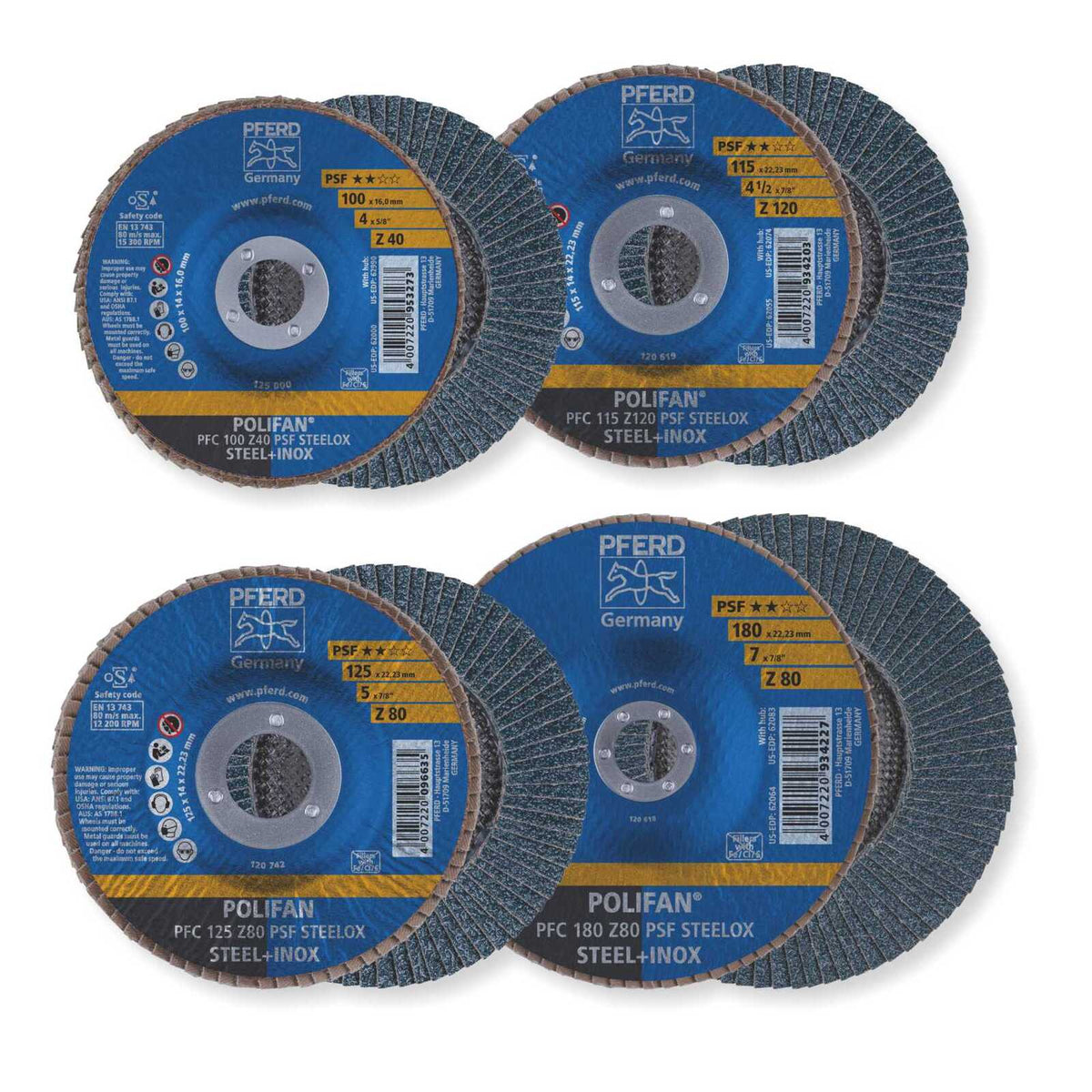 Pollifan POLIFAN FLAP DISCS GENERAL PURPOSE PSF ZIRCONIA - STEEL / INOX – Tecweld